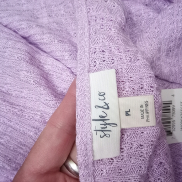 Style & Co. Purple Long Sleeve Wrap Blouse - Picture 2 of 3